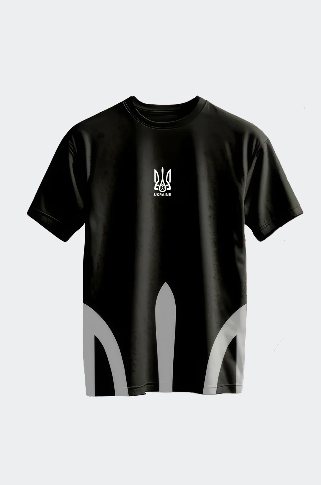 Чорна футболка з білим тризубцем | UAF Shop